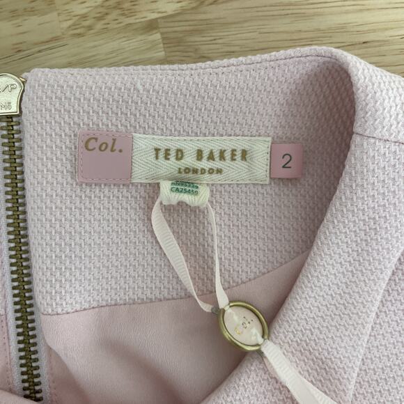 Ted Baker 'Heltty' Skater Dress in Soft Pastel Pink Size 2 US Size‎ Small Office - Picture 3 of 9